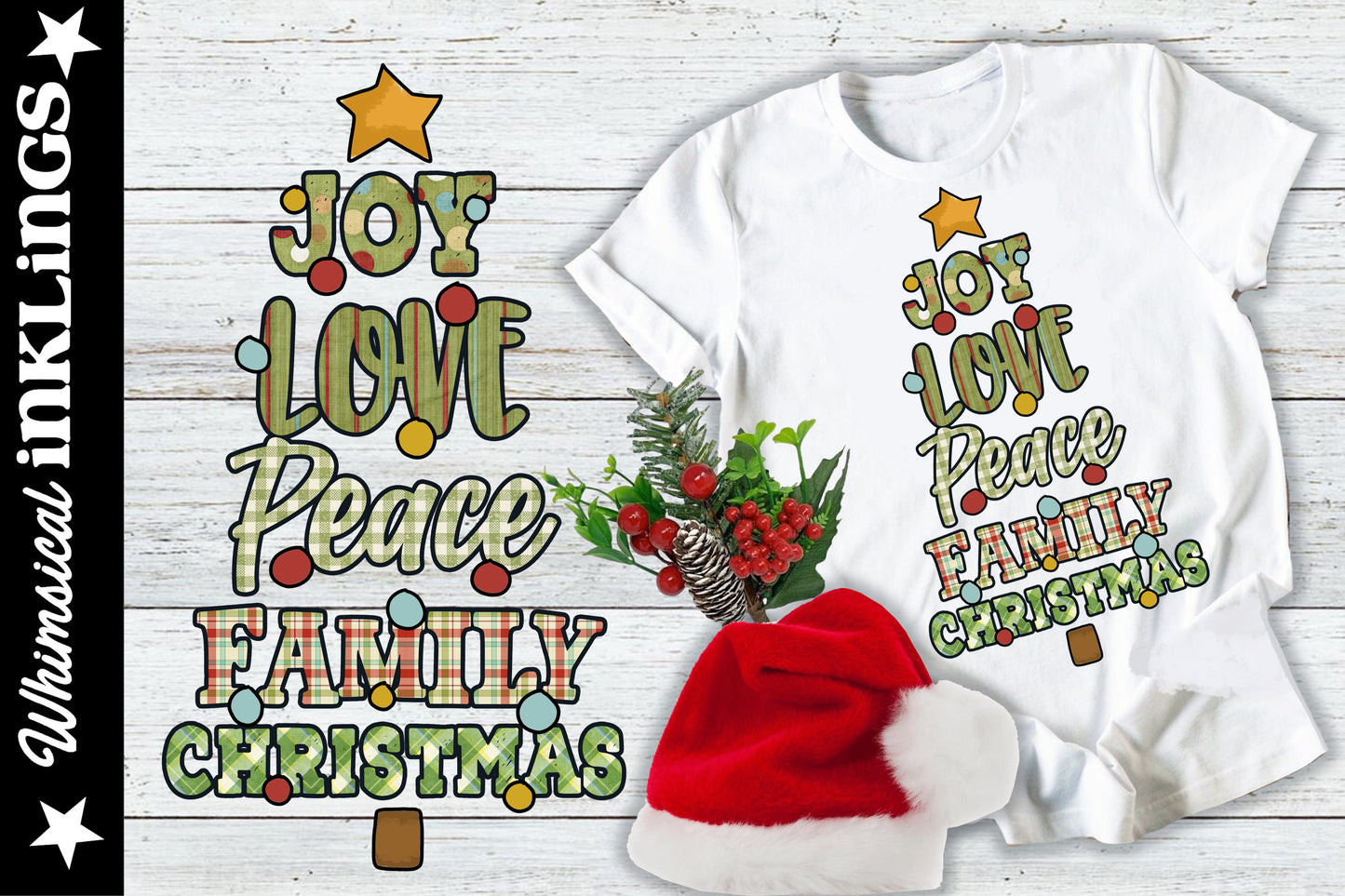 Christmas Tree Word Art sublimation