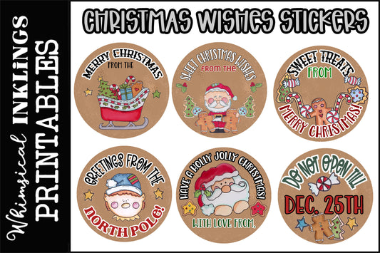 Christmas Wishes Kraft Stickers