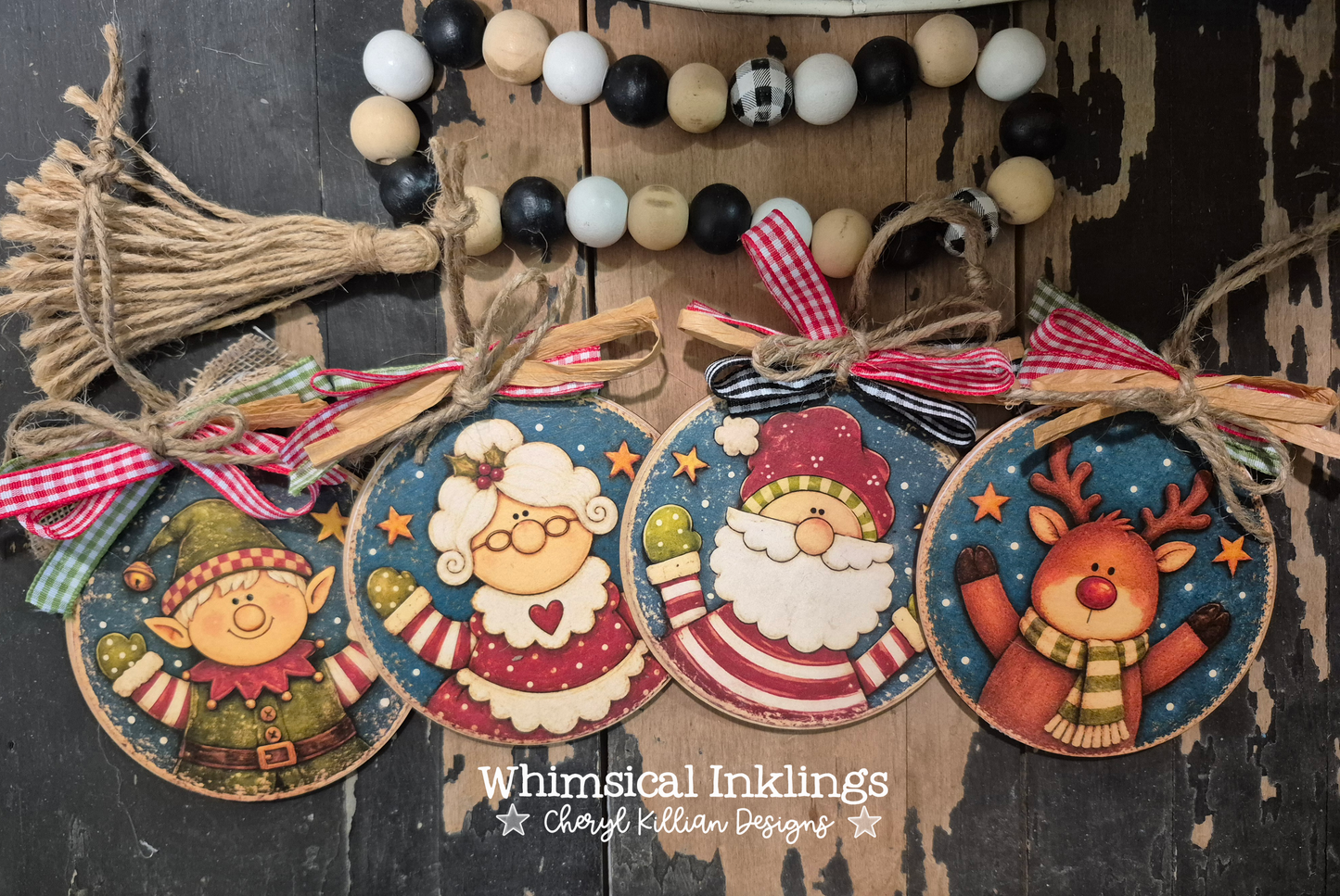 Claus for Celebration Ornament SVG and matching Modge Podge Printables| Laser SVG