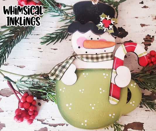 Cocoa Cup Snowman DIY Wood Kit
