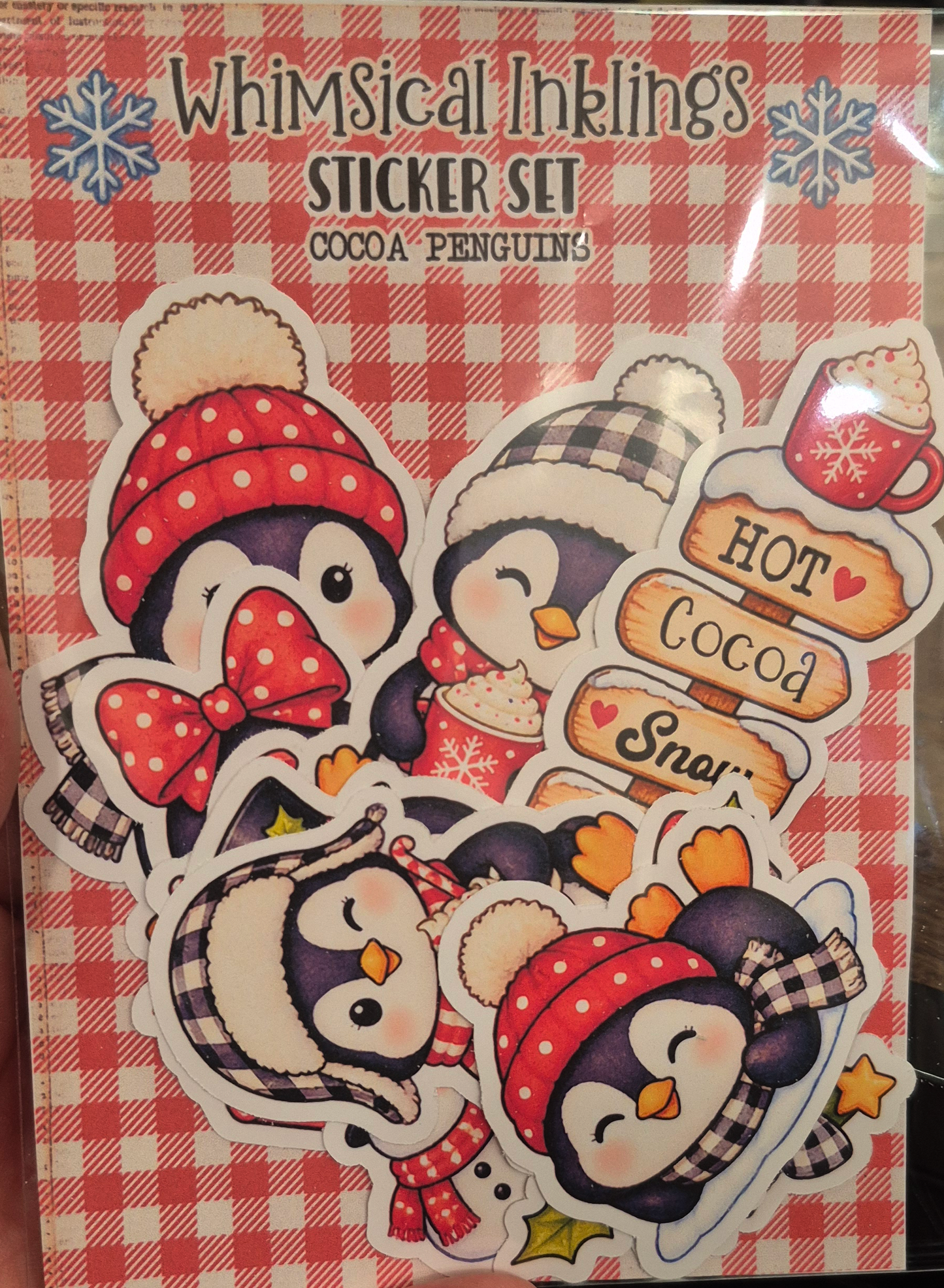 Cocoa penguin Sticker Pack| Christmas Stickers