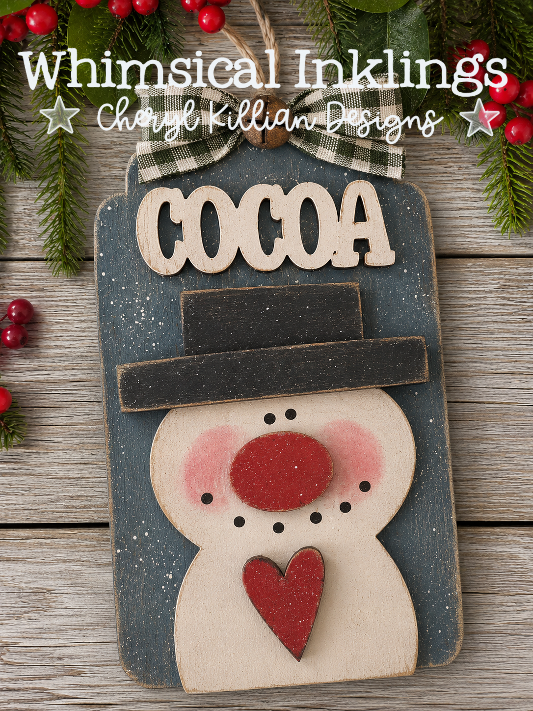 Cocoa Snowman Tag Laser SVG| Christmas Laser SVG