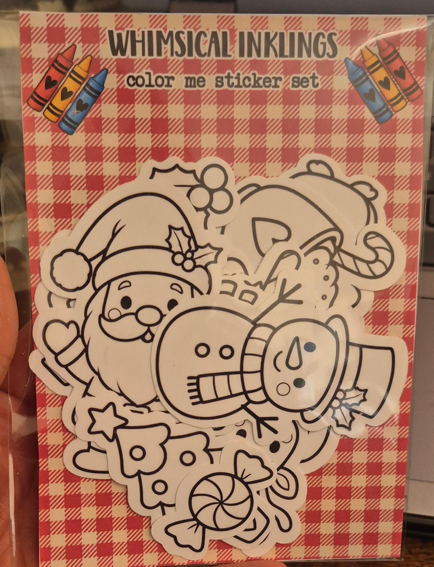 Color Me Christmas Sticker Pack| Coloring Stickers