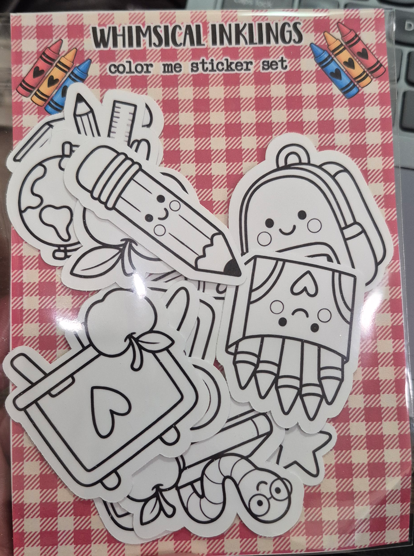 Color Me School Sticker Pack| School Stickers