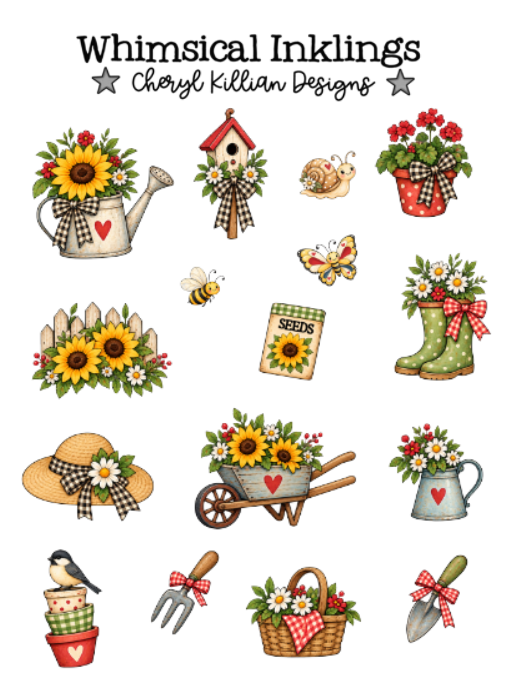 Country garden Sticker Sheet| Printable Stickers