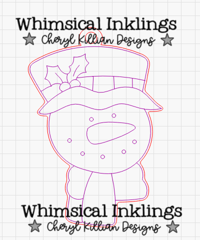 Country Snowman face Ornament Laser SVG |Christmas Laser SVG