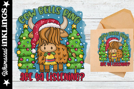 Cowbells Ring| Scottish Highland| Christmas Cow Sublimation