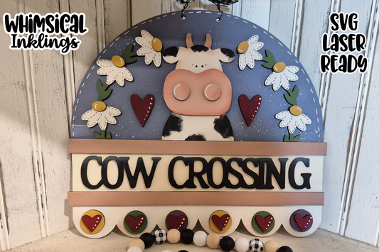 Cow Crossing Sign Laser SVG