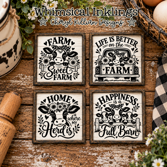 Cow Lover Magnets Laser SVG and Mod Podge Printables