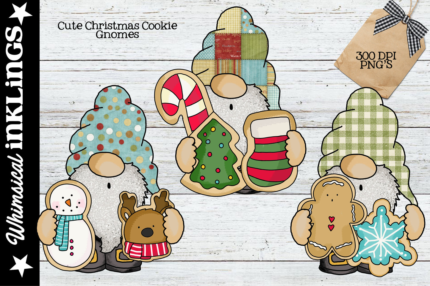 Cute Christmas Cookie Gnomes Sublimation