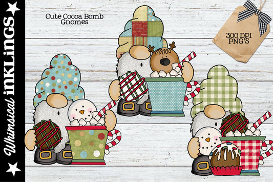 Cute Cocoa Bomb Gnomes Sublimation