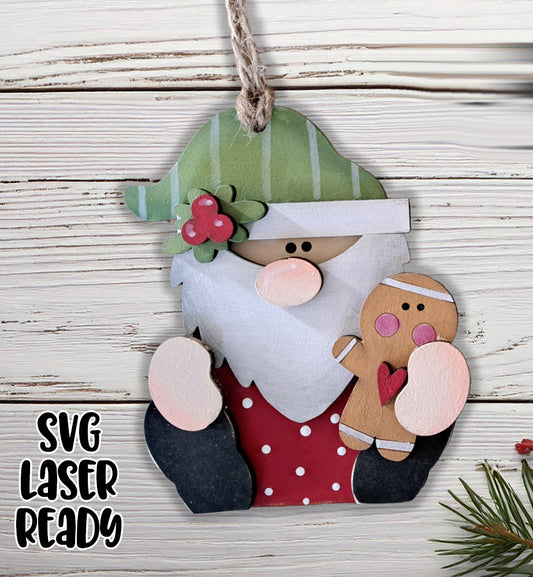 Cute Gingerbread Gnome Ornament DIY Wood Kit