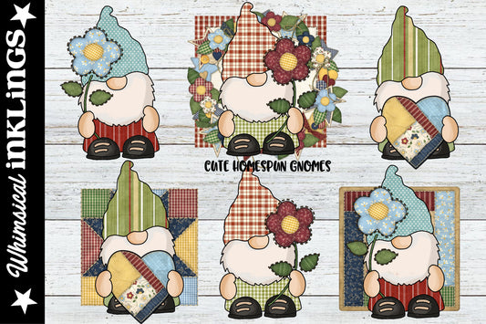 Cute Homespun Gnomes Sublimation