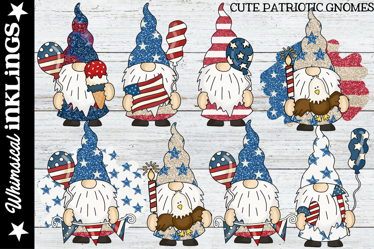 Cute Patriotic Gnomes Sublimation