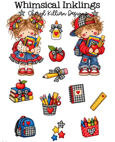 Cute School Kids Stickers| School printable