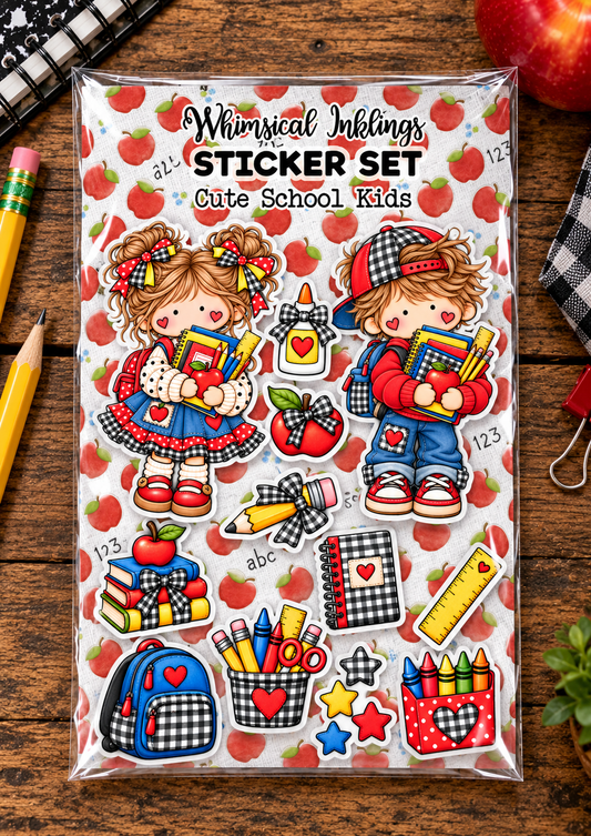 Cute School Kids Stickers| School printable