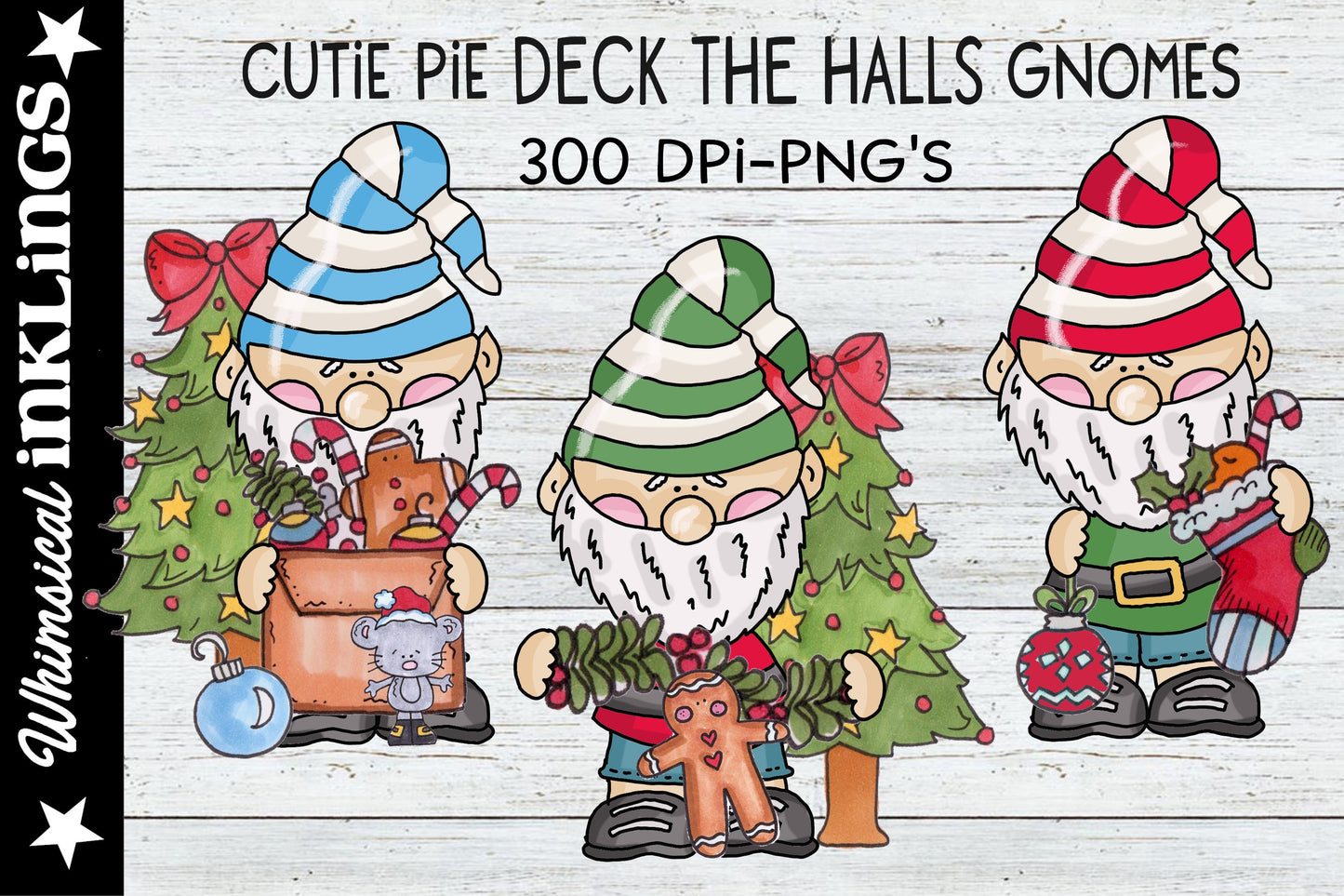 Cutie Pie Deck The Halls Gnomes| Christmas Sublimation