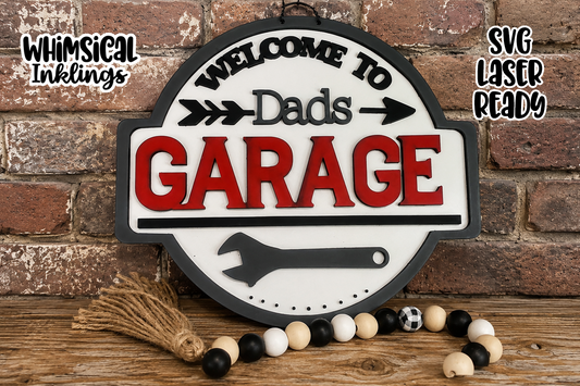 Dads Garage Sign Laser SVG