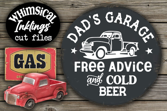 Dads Garage Round Sign SVG| Family SVG| Dads Garage Sign