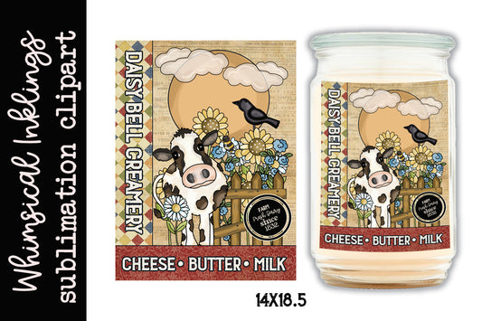 Daisy Bell Creamery Sublimation| Cow| Farm