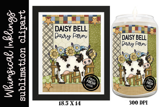 Diasy Bell Dairy Farm Sublimation| Cow