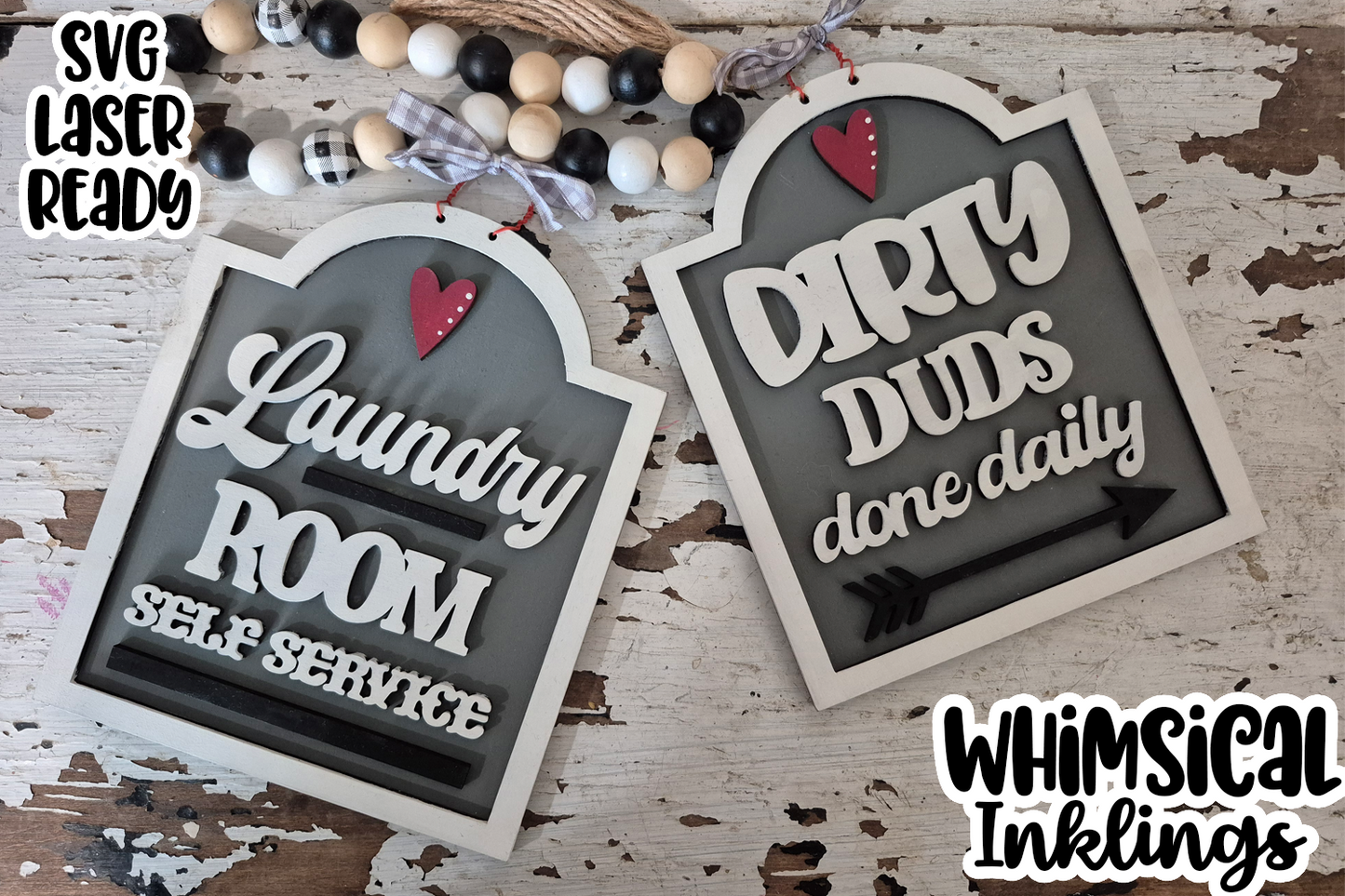 Dirty Duds Laundry Room Sign Set Laser SVG