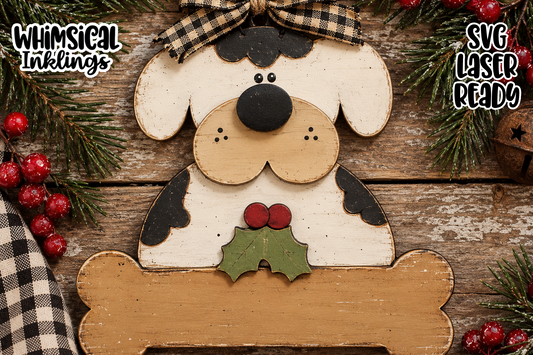 Doggy Christmas ornament Laser SVG