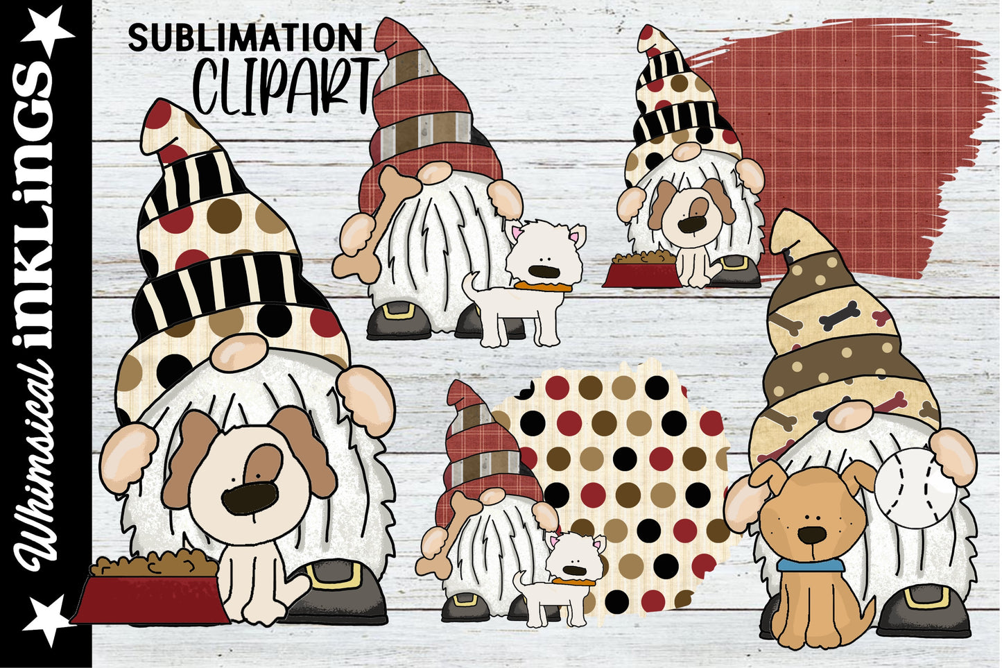 Doggy Gnomes Sublimation Clipart| Dog Sublimation