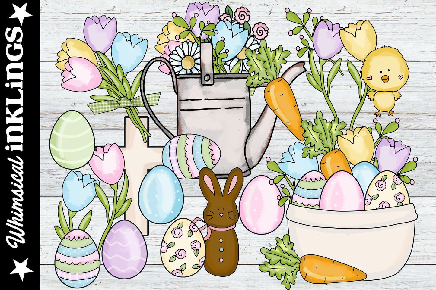 Easter Blessings Sublimation Clipart Elements