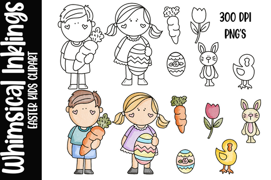 Easter Kids Clipart Collection