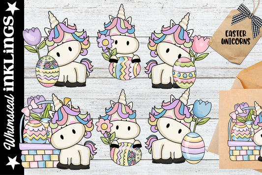 Easter Unicorns Sublimation Clipart