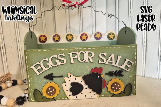 Eggs For Sale Chicken Box Laser SVG