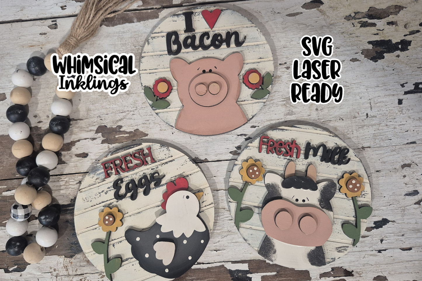 Farm Animal Trio Magnet Set