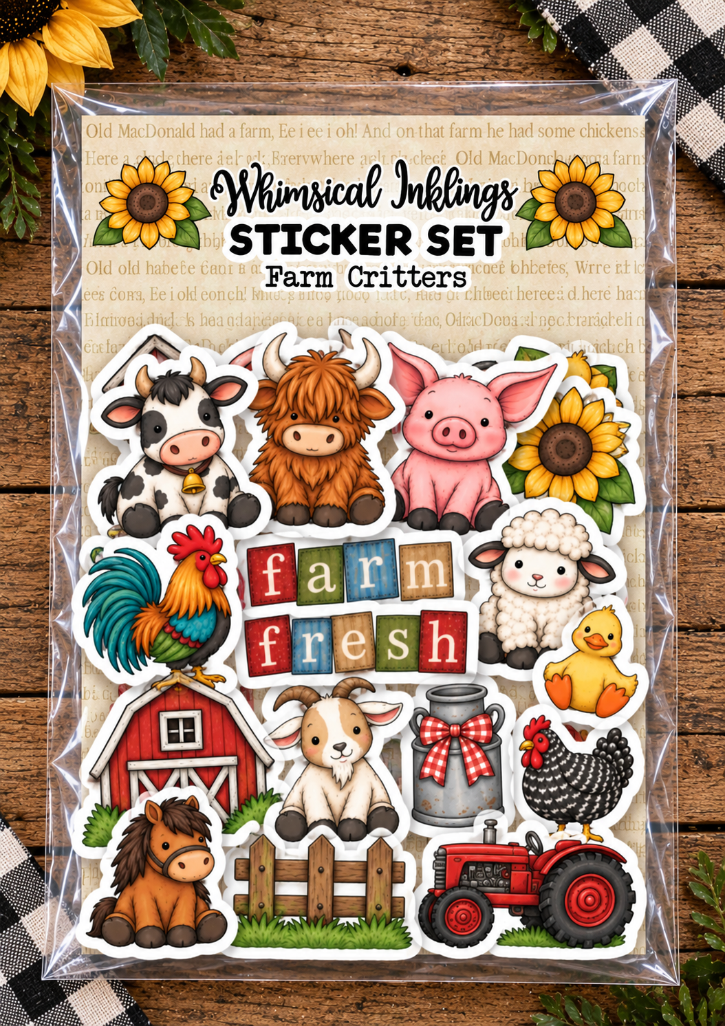 Farm Critter Sticker Pack| Farm Stickers