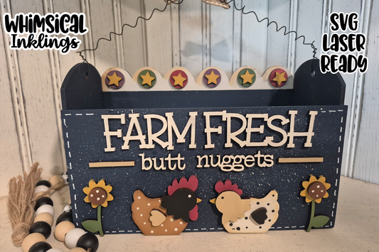 Farm Fresh Butt Nuggets Box Laser SVG