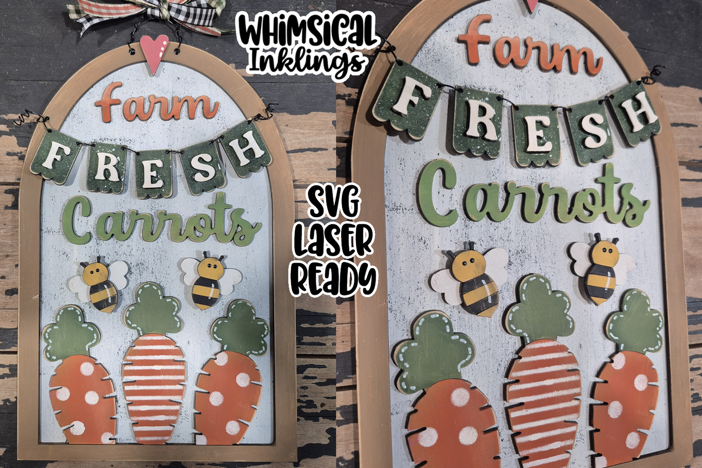 Farm Fresh Carrots Sign Laser SVG