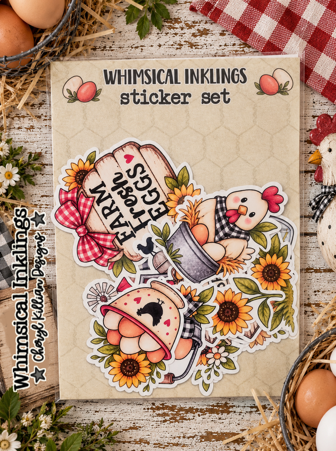 Farm Fresh Eggs Sticker Pack| Chicken Stickers