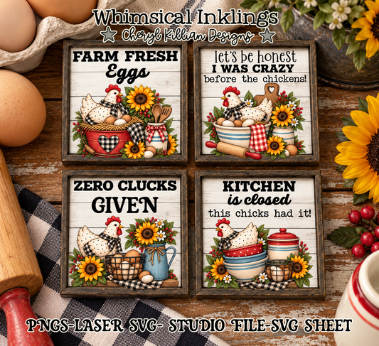 farm Fresh Eggs magnet Set Laser SVG| Mod Podge printables