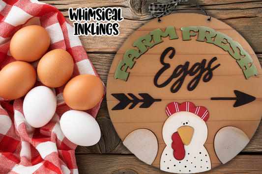 Farm Fresh Eggs Round Sign DIY  Kit