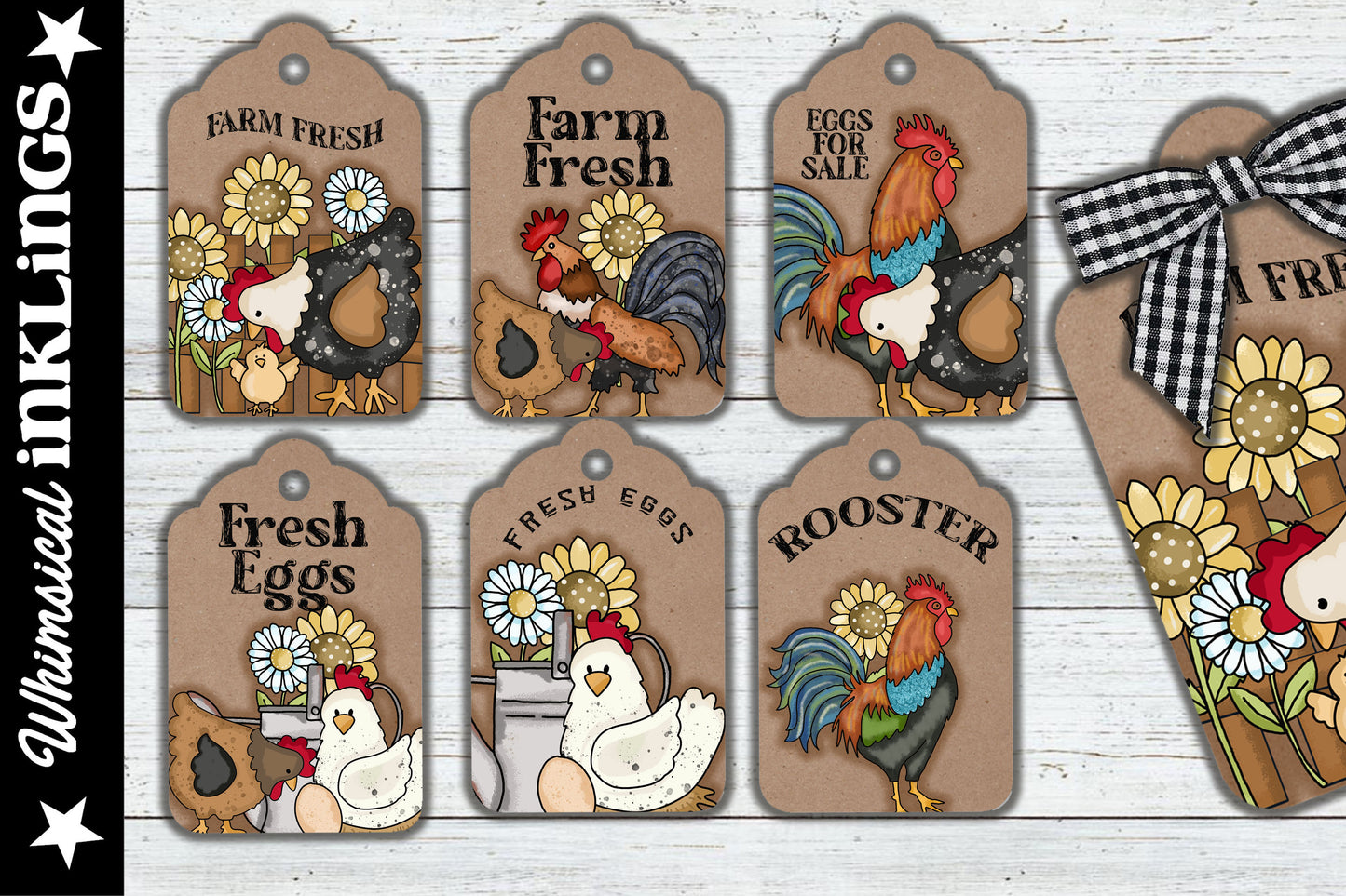 Farm Fresh Eggs Kraft Tags