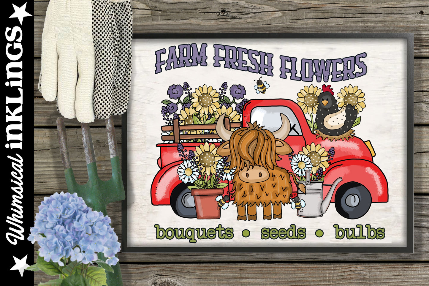 Farm Fresh Flowers Sublimation| Scottish Highland