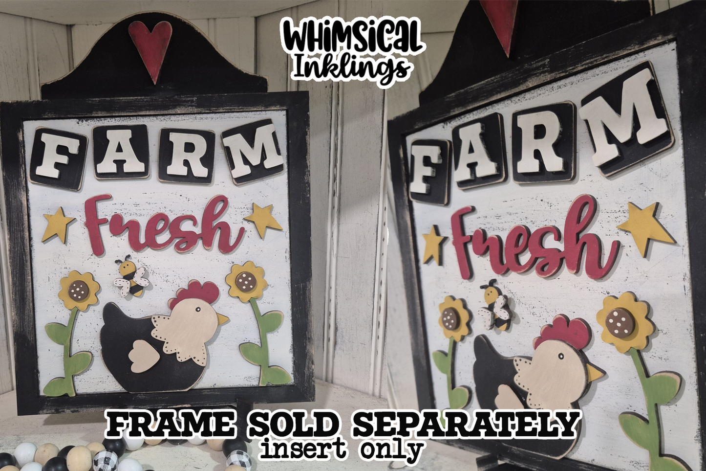 Farm Fresh Chicken Sign Insert Laser SVG