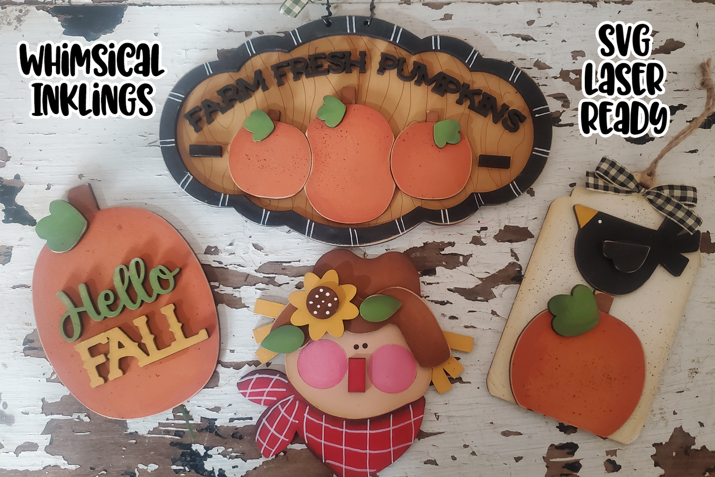 Farm Fresh Pumpkins Scarecrow DIY Wood Kit