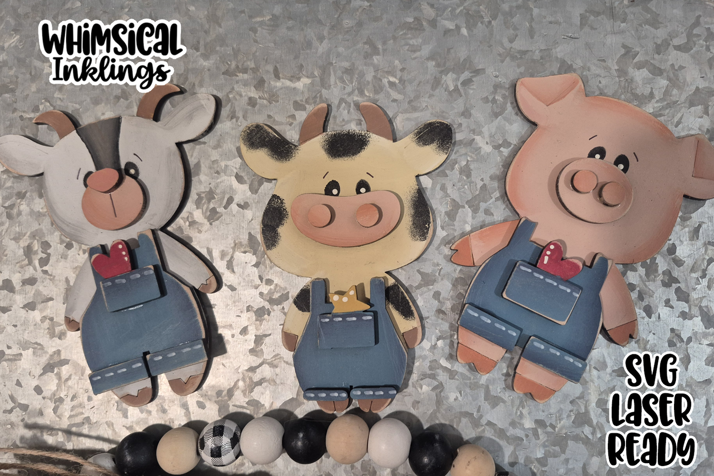 Farm Friends Magnet Set Laser SVG