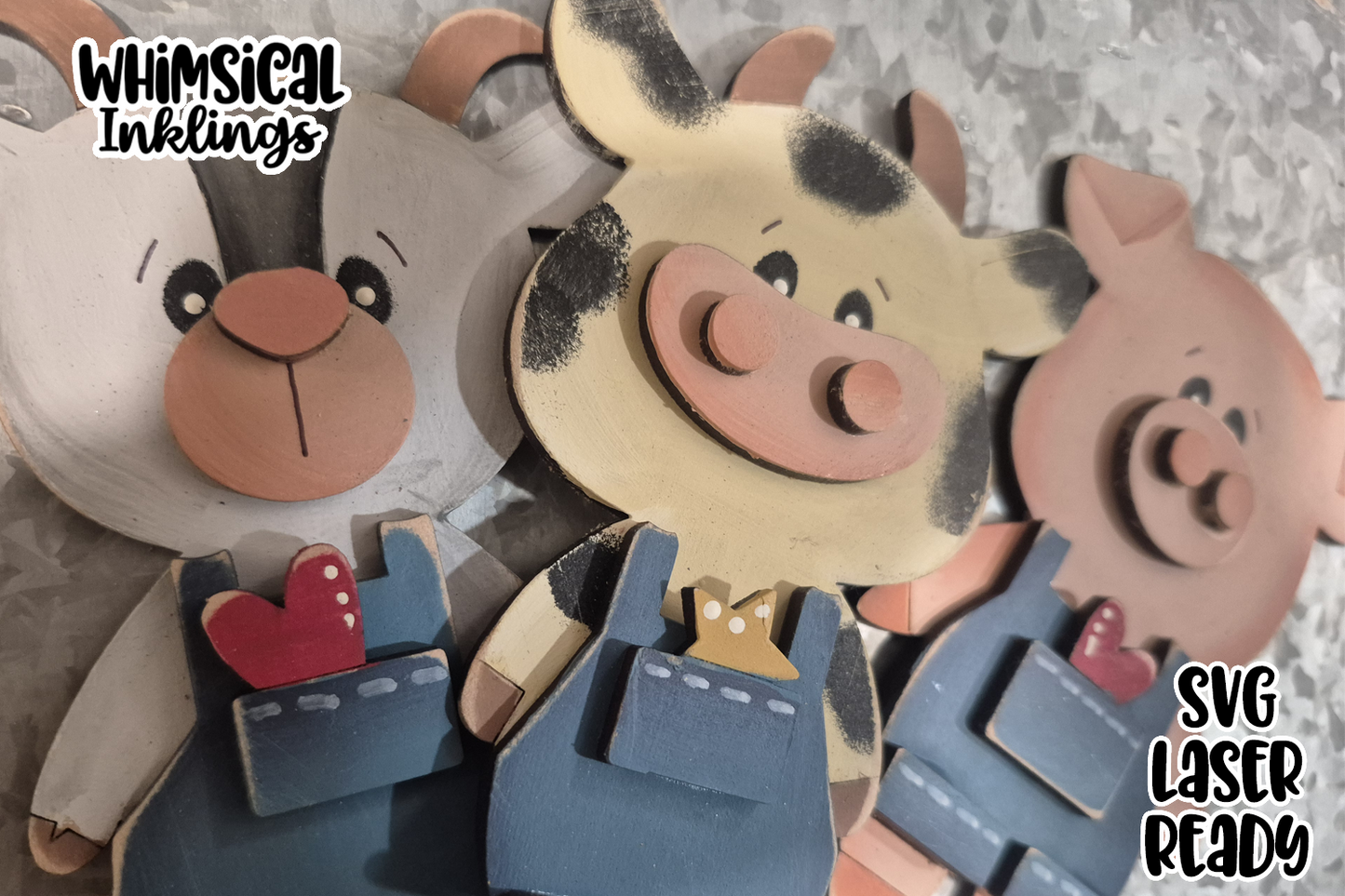 Farm Friends Magnet Set Laser SVG