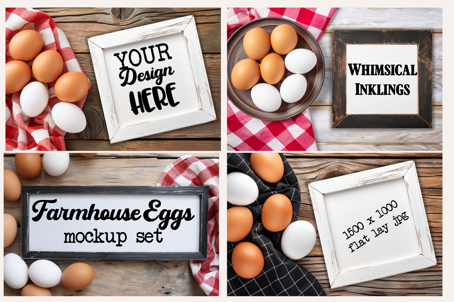 Farmhouse Eggs Mockup Set