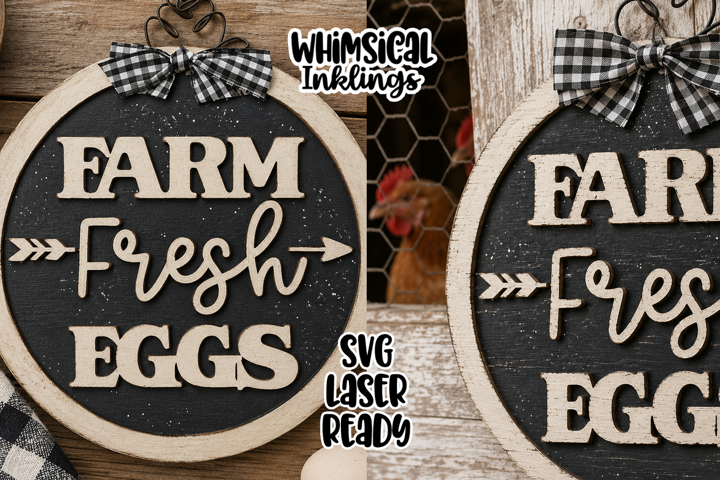 farm Fresh Eggs Sign Laser SVG| Chicken Coop Laser SVG