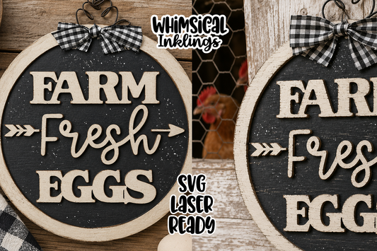farm Fresh Eggs Sign Laser SVG| Chicken Coop Laser SVG