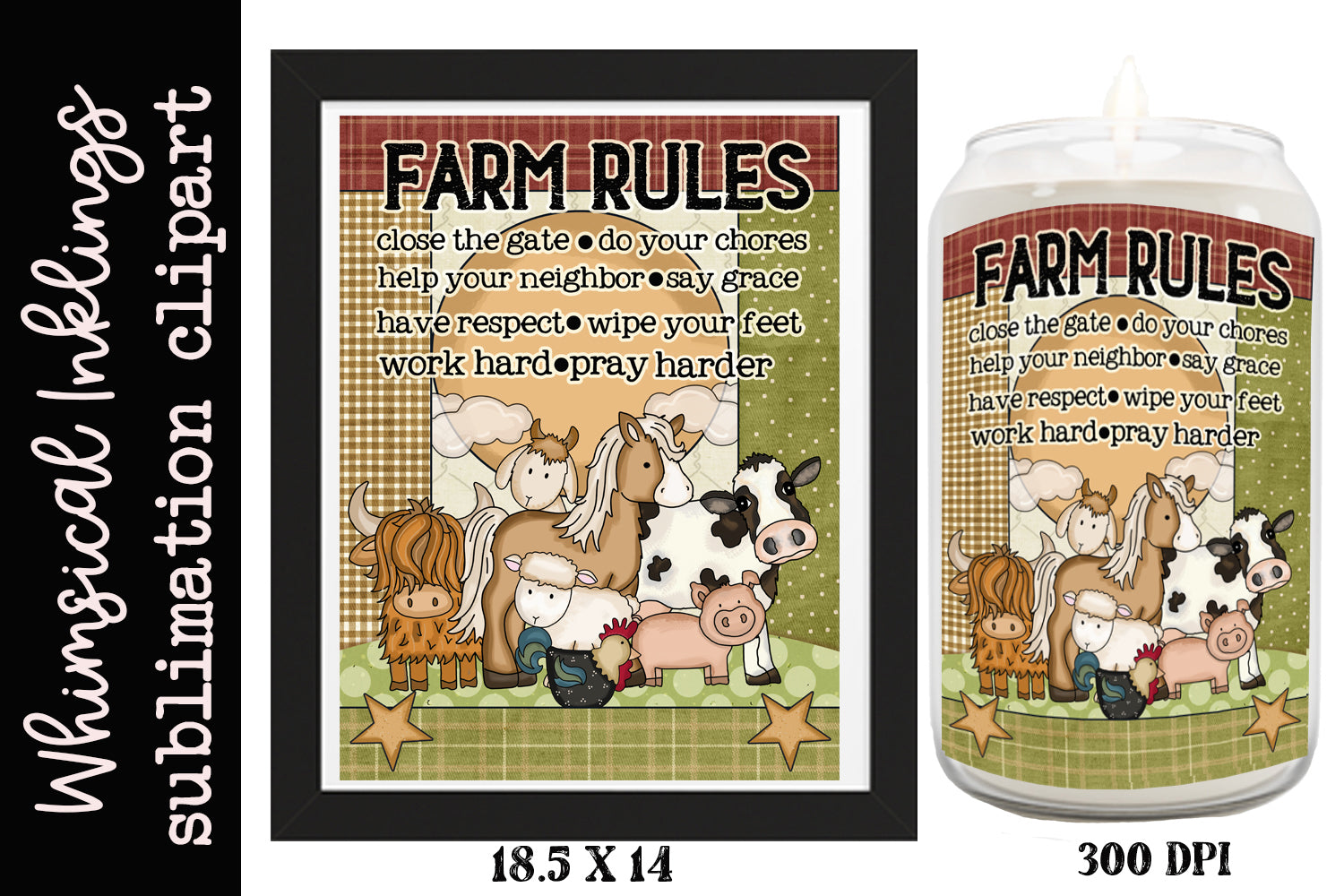 Farm Rules| Animals Sublimation – Whimsical Inklings