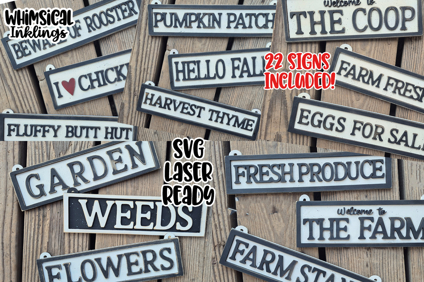 Farm Stand Sign Bundle Laser SVG's| 22 Files